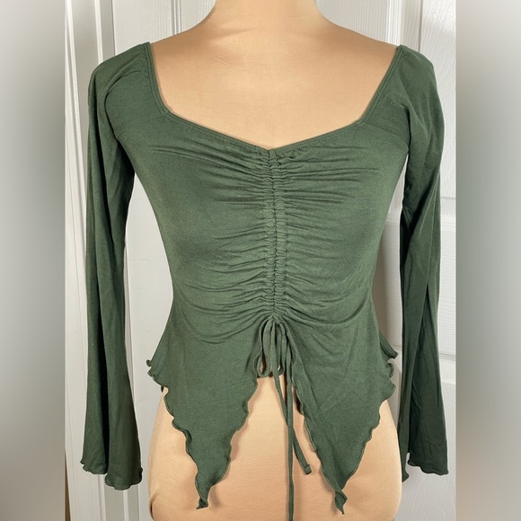 Urban‎ Outfitters Olive Off The Shoulder Top Small - Picture 9 of 11